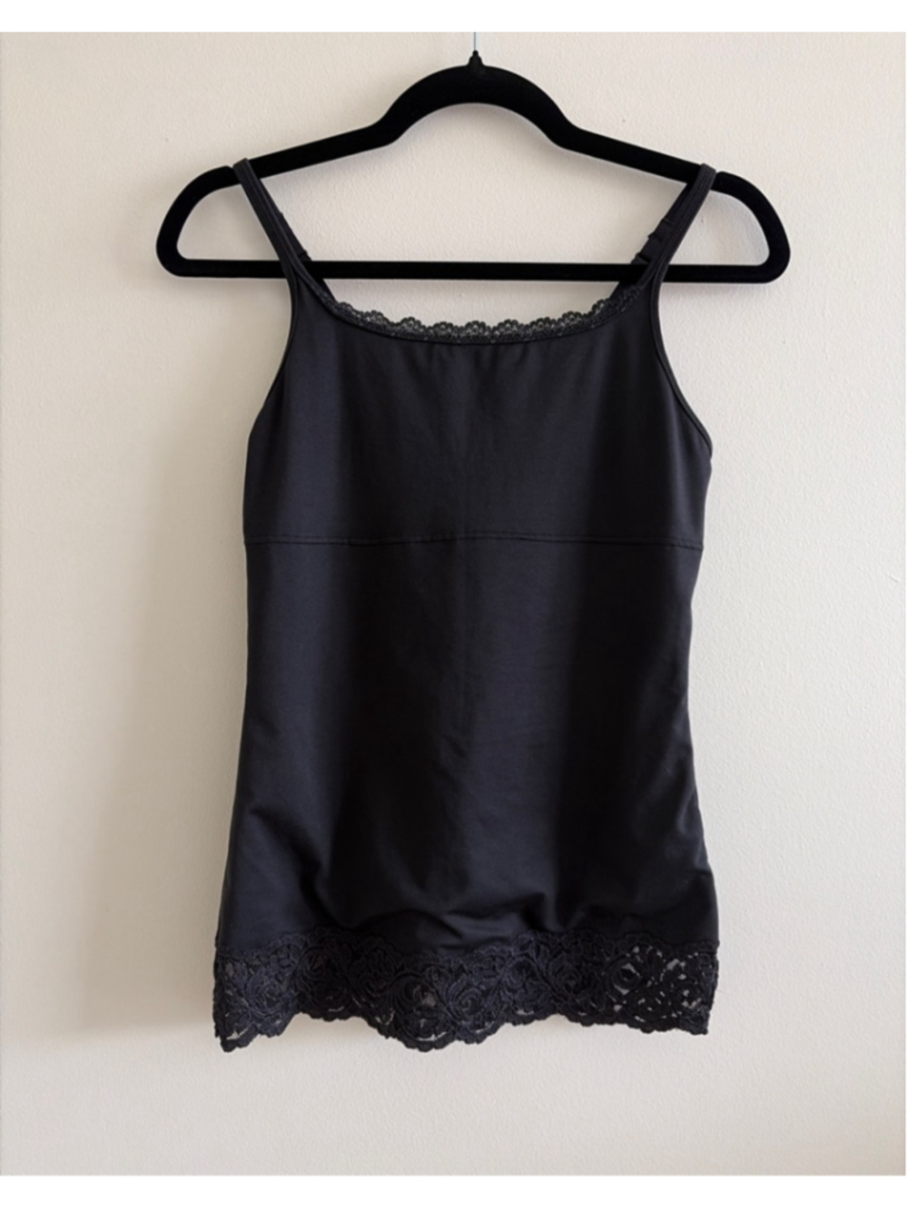 Women's Black Lace Trim Chemise Slip Standard S/m